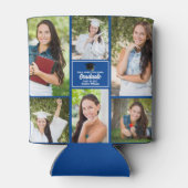 Blue Graduate Foto Collage Modern 2025 Abschluss Dosenkühler (Rückseite)