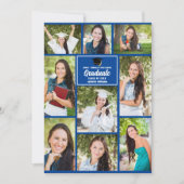 Blue Graduate Foto Collage Moderner Abschluss Ankündigung (Vorderseite)