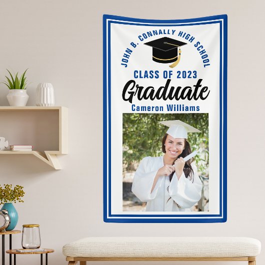 Blue Graduate Foto Custom Niedlich Graduate Party Banner