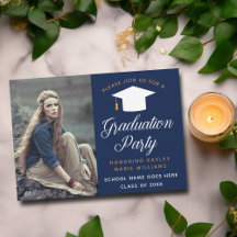 Blue Graduate Foto Elegant Graduation Party