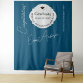 Blue Graduate Gratulation Abschluss Hintergrund Wandteppich (Beispiel)