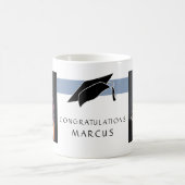 Blue Graduate Herzlichen Glückwunsch Foto Abschlus Kaffeetasse (Mittel)