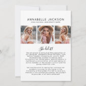 Blue Graduate Photo Graduation Ankündigung (Rückseite)