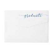Blue Graduate Script Modern Wrap rund um Label (Rückseite)