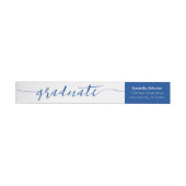 Blue Graduate Script Modern Wrap rund um Label (Person)