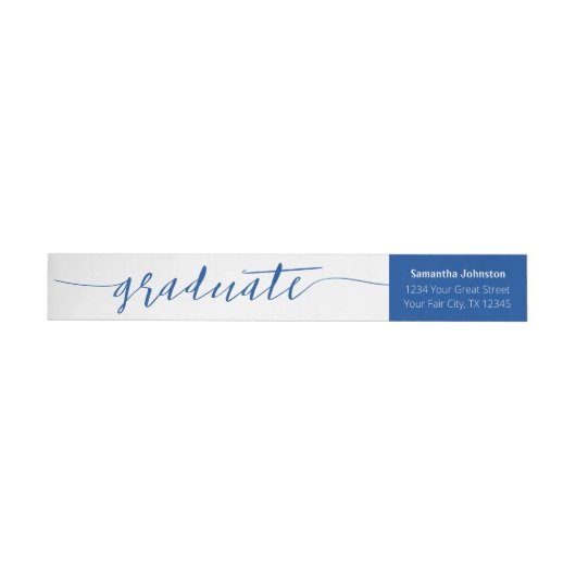 Blue Graduate Script Modern Wrap rund um Label (Person)