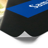 Blue Graduate Script Modernes Foto Poster (Ecke)