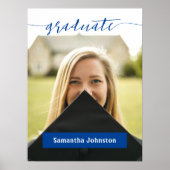 Blue Graduate Script Modernes Foto Poster (Vorne)