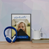 Blue Graduate Script Modernes Foto Poster