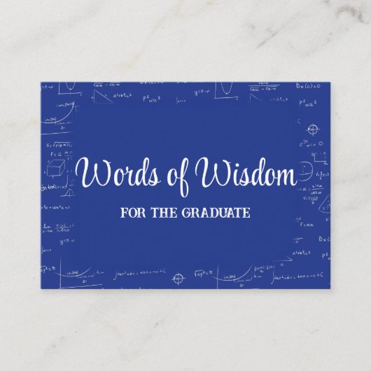 Blue Graduate Words of Wisdom Advice Begleitkarte (Vorderseite)
