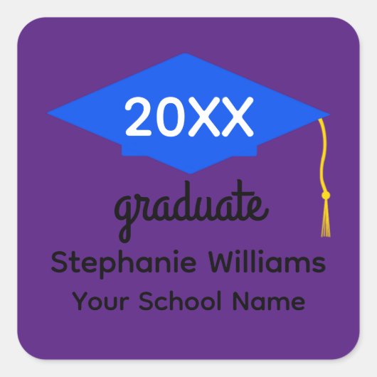 Blue Graduation Cap #1-3 Stickers (Vorderseite)