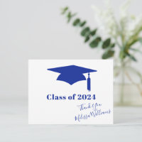 Blue Graduation Cap - Abschluss Vielen Dank
