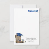 Blue Graduation Cap and Cowboy Boot Dankeskarte (Vorderseite)