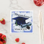 Blue Graduation Cap & Diploma Napkins Serviette (Beispiel)