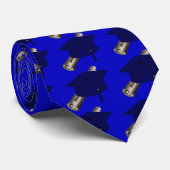 Blue Graduation Cap Diploma NECK TIE Krawatte (Gerollt)