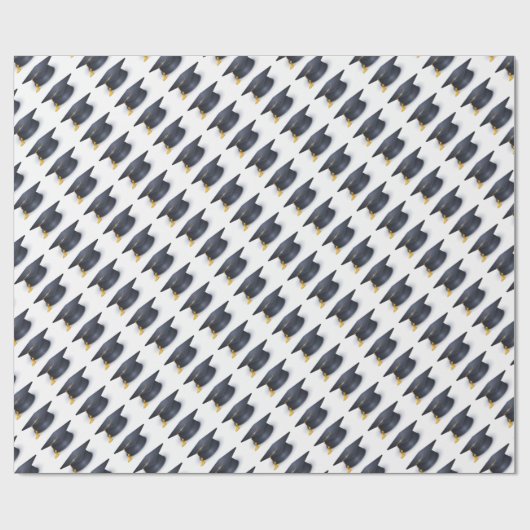 Blue Graduation Cap Geschenkpapier (Flach)