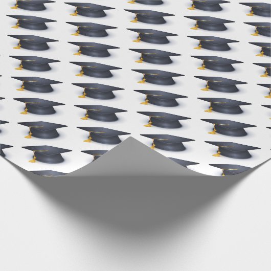 Blue Graduation Cap Geschenkpapier (Ecke)