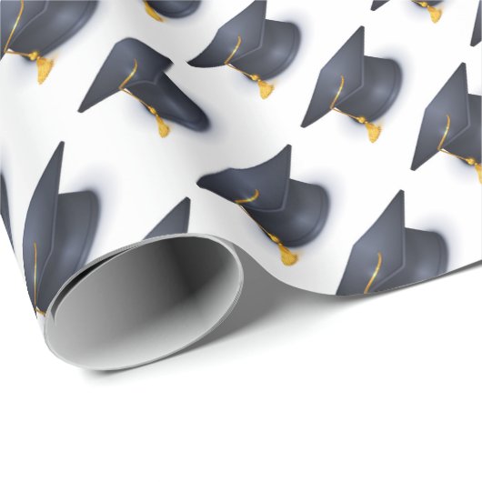 Blue Graduation Cap Geschenkpapier (Rolleneckpunkt)