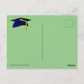 Blue Graduation Cap - Glückwünsche in Französisch Postkarte (Rückseite)