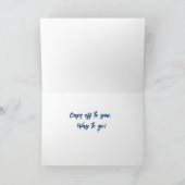 Blue Graduation Cap mit Streifen und Confetti Karte (Innenseite)