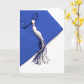 Blue Graduation cap mit Tassel Card Karte (Gelbe Blume)