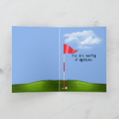 Blue Graduation Cap on Golf Ball Karte (Innenseite)