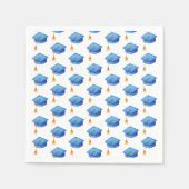 Blue Graduation Cap Personalisierter Abschluss Nap Serviette (Vorderseite)