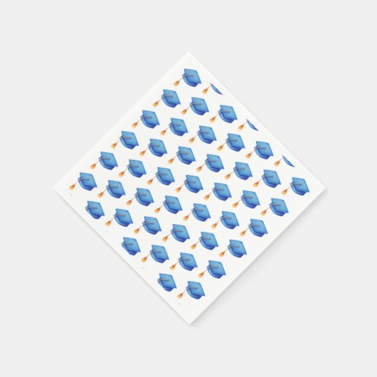 Blue Graduation Cap Personalisierter Abschluss Nap Serviette (Ecke)
