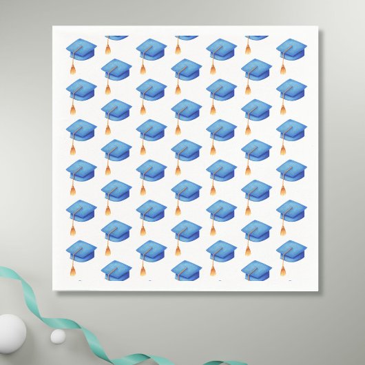 Blue Graduation Cap Personalisierter Abschluss Nap Serviette