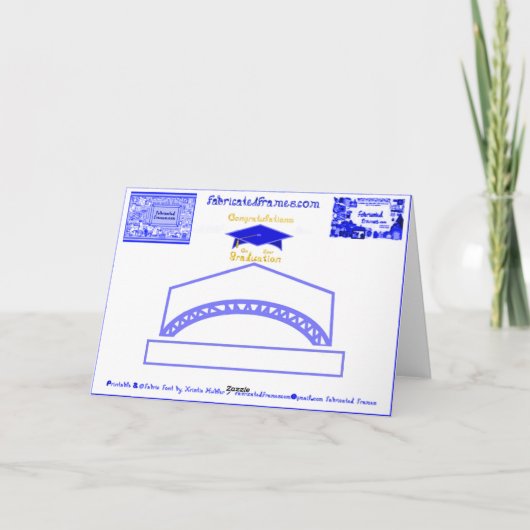 Blue Graduation Cap Printable Party Hat oder Karte (Rückseite)