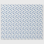 Blue Graduation Cap Toss Geschenkpapier (Flach)