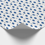 Blue Graduation Cap Toss Geschenkpapier (Ecke)