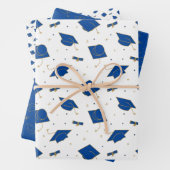 Blue Graduation Cap Toss Geschenkpapier Set (Beispiel)