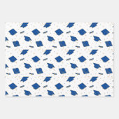 Blue Graduation Cap Toss Geschenkpapier Set (Vorderseite)