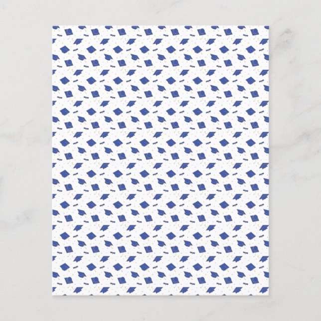 Blue Graduation Cap Toss Scrapbook Paper (Vorderseite)