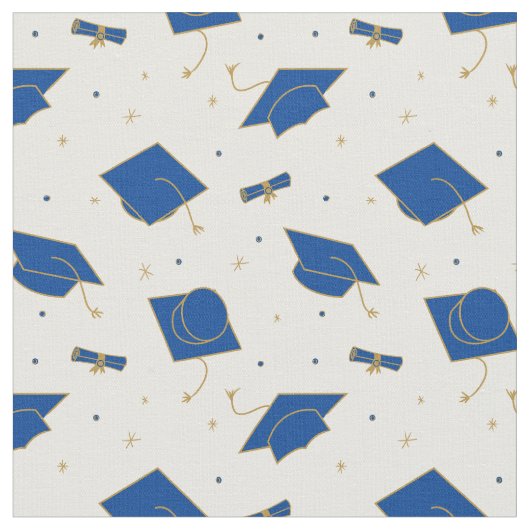 Blue Graduation Cap Toss Stoff (Nahaufnahme)