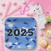 Blue Graduation Caps 2025 in Sky Pappteller (Party)
