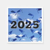 Blue Graduation Caps 2025 in Sky Serviette (Vorderseite)