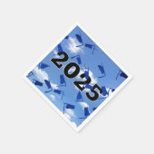 Blue Graduation Caps 2025 in Sky Serviette (Ecke)