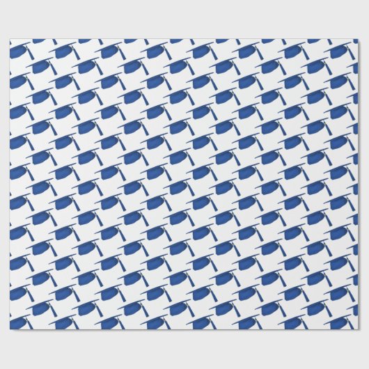 Blue Graduation Caps Geschenkpapier (Flach)
