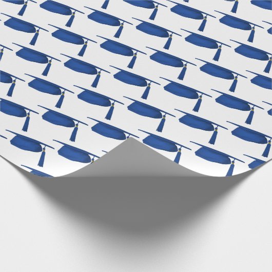 Blue Graduation Caps Geschenkpapier (Ecke)