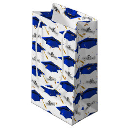 Blue Graduation Caps mit Diplomen Kleine Geschenktüte