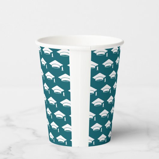 Blue Graduation Caps Pappbecher (Rechts)
