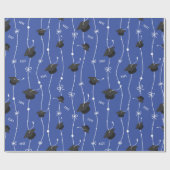 Blue Graduation Caps und Ribbon Geschenkpapier (Flach)