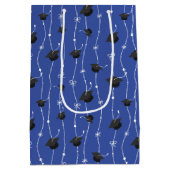 Blue Graduation Caps und Ribbon Mittlere Geschenktüte (Rückseite)