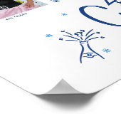 Blue Graduation K–12 Photo Collage Doodles White Poster (Ecke)