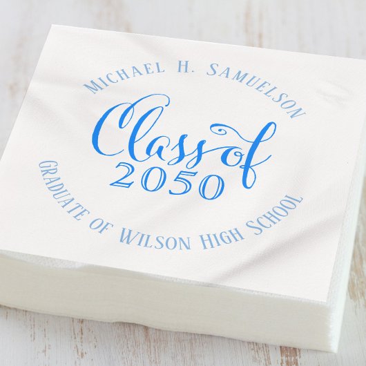 Blue Graduation Party Classic Custom Serviette