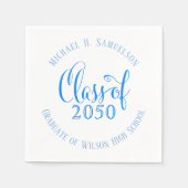 Blue Graduation Party Classic Custom Serviette (Vorderseite)