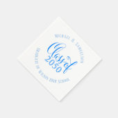 Blue Graduation Party Classic Custom Serviette (Ecke)