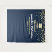 Blue Graduation Party Fotoshop Hintergrund Wandteppich (Vorderseite (Horizontal))